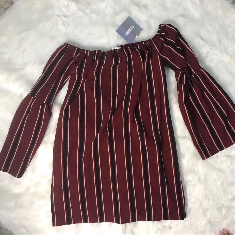 Striped off the shoulder dress